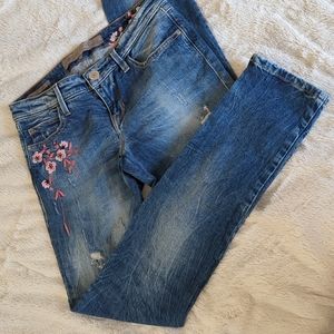 Guess sz 26 x29 Marilyn 3 zip skinny jeans